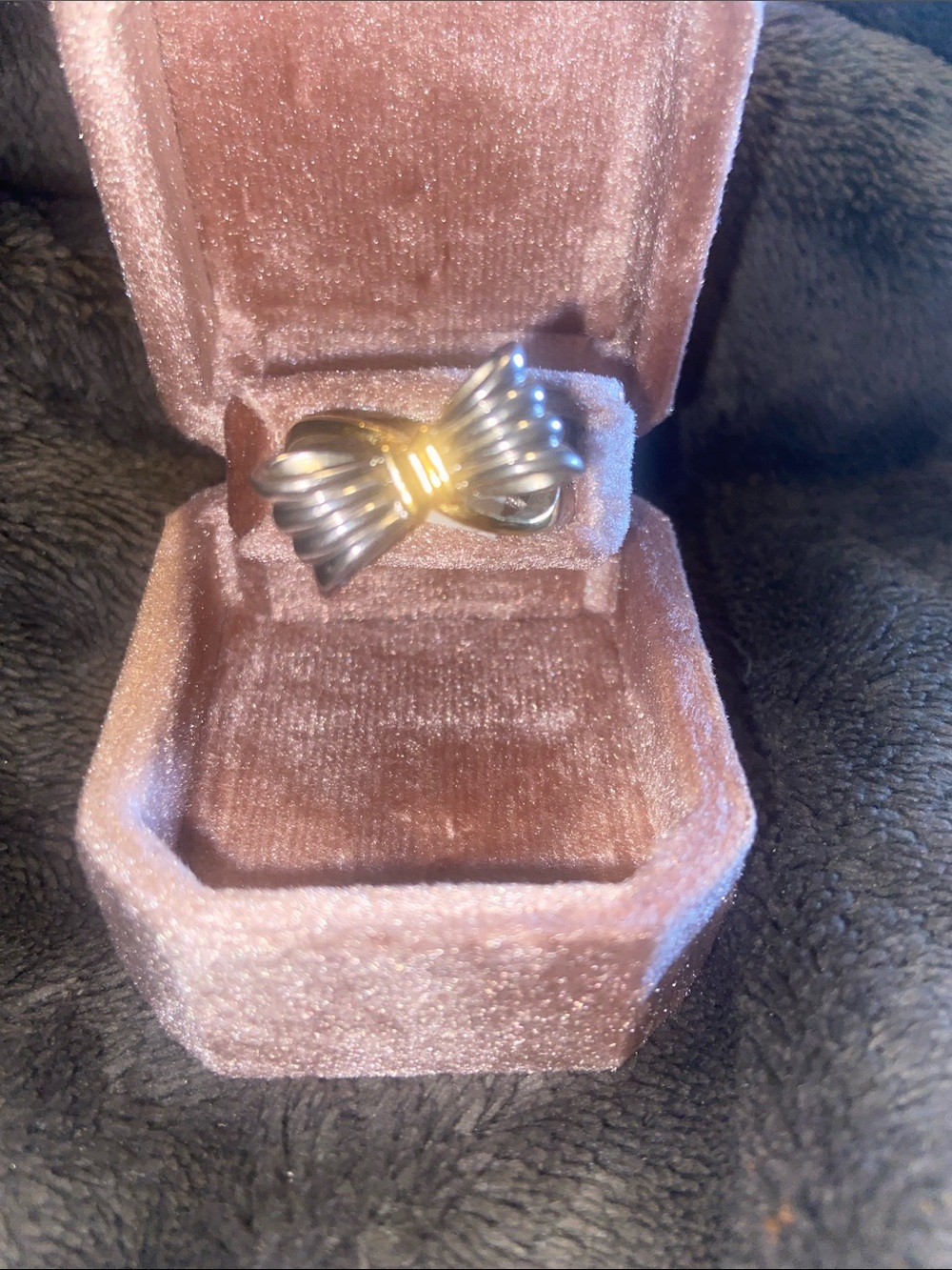 Two-Tone Bow Ring - Gold and Silver Women's Ring